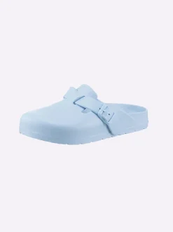 Pantoletten| Clog in Weite F hellblau
