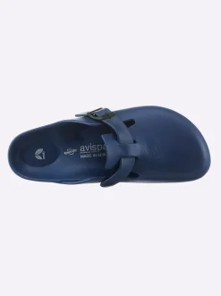 Pantoletten| Clog in Weite F dunkelblau