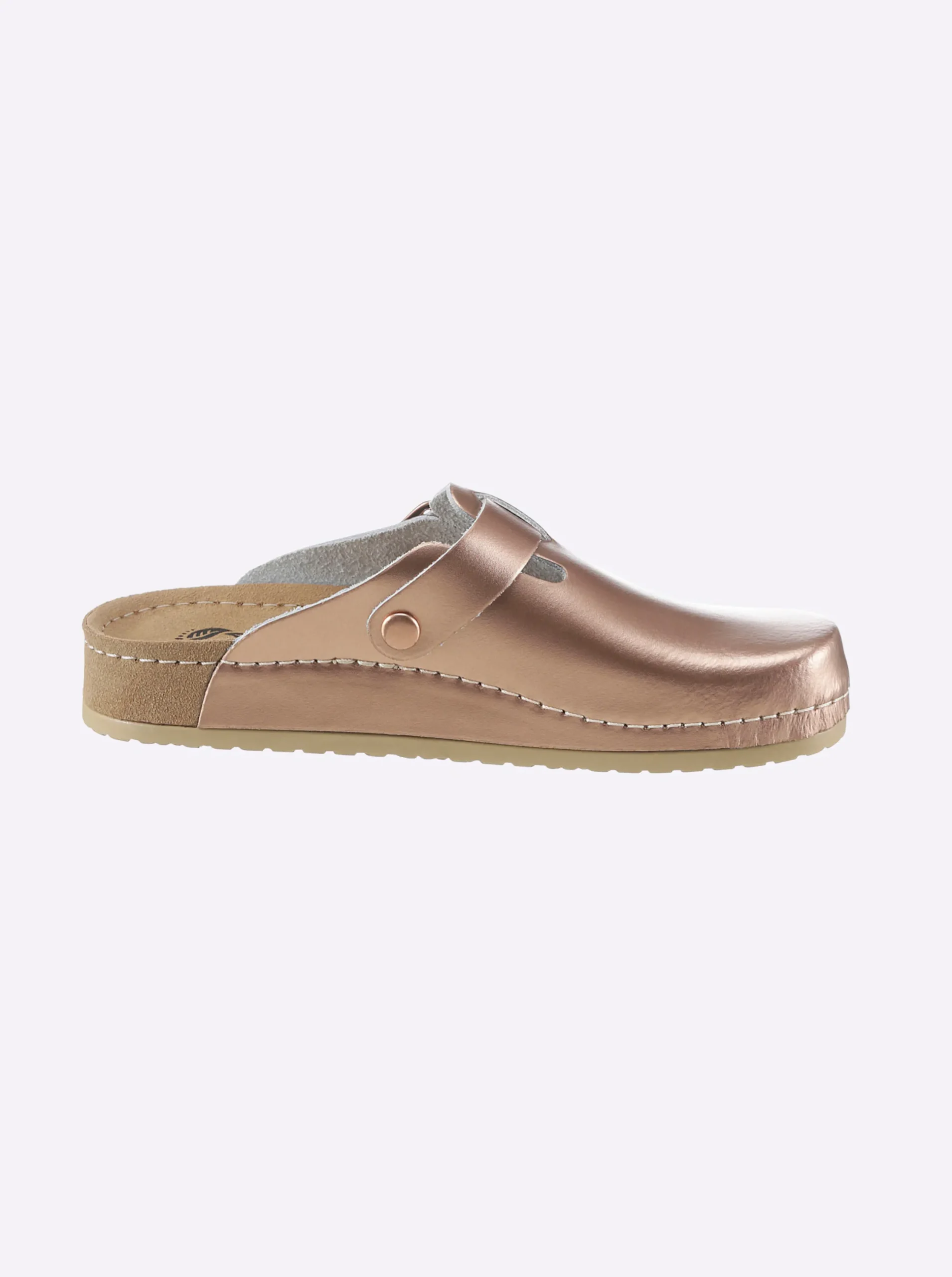 Pantoletten|Mubb Clog mit weicher Polsterung roségoldfarben