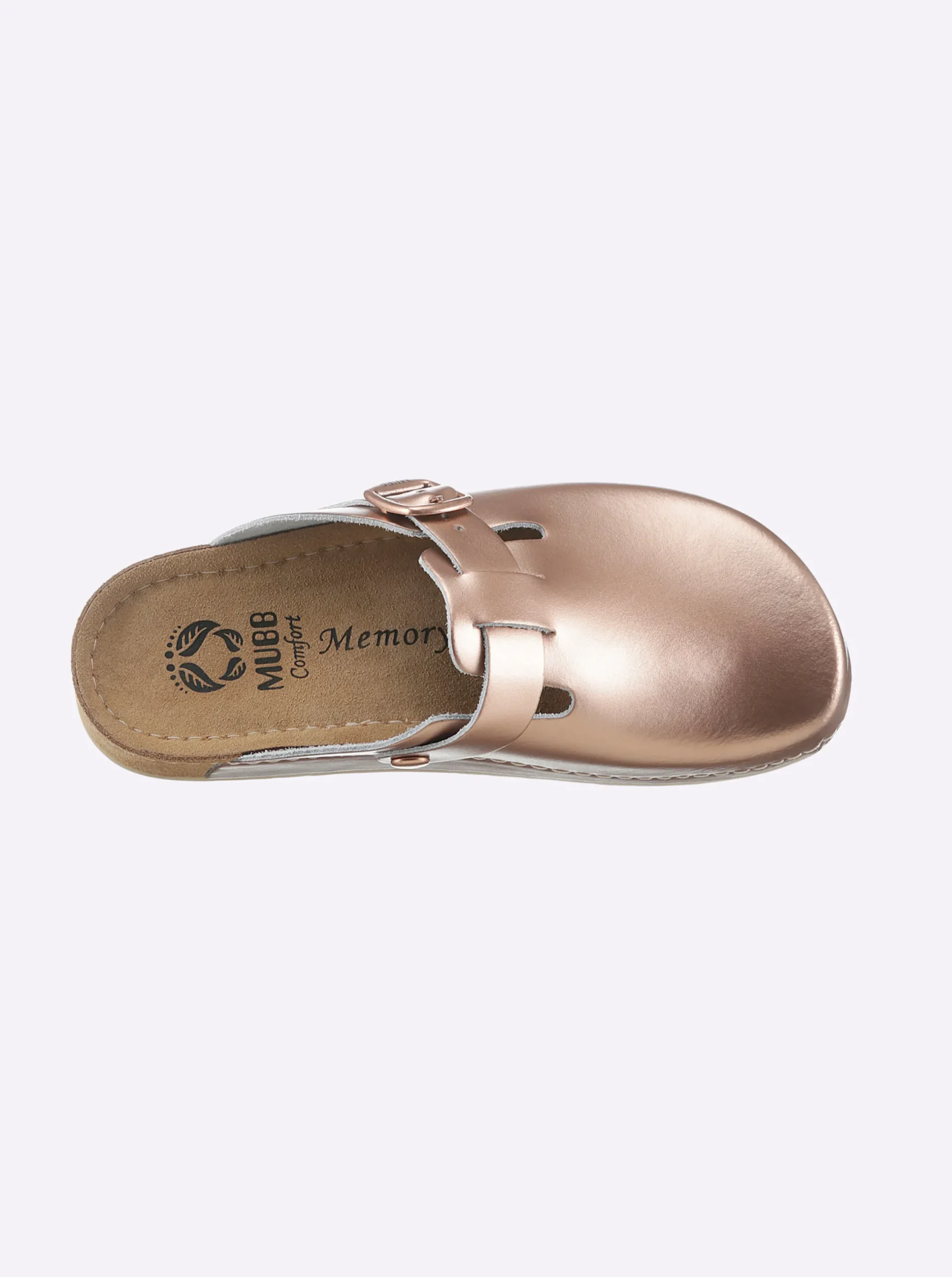 Pantoletten|Mubb Clog mit weicher Polsterung roségoldfarben