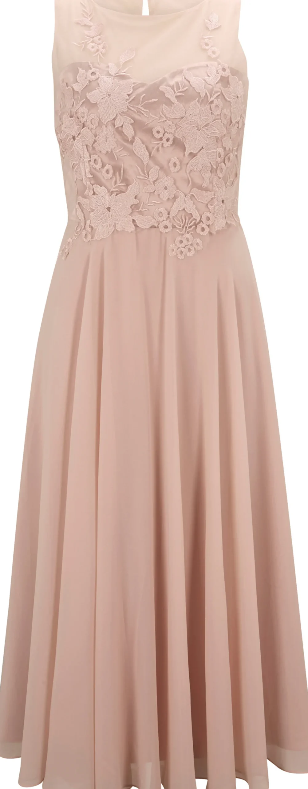 Kleider|heine Cocktailkleid mit Blütenstickerei, ärmellos puder