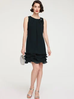 Abendkleider|heine Cocktailkleid mit Rüschen am Saum schwarz