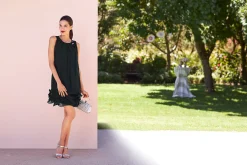 Abendkleider|heine Cocktailkleid mit Rüschen am Saum schwarz