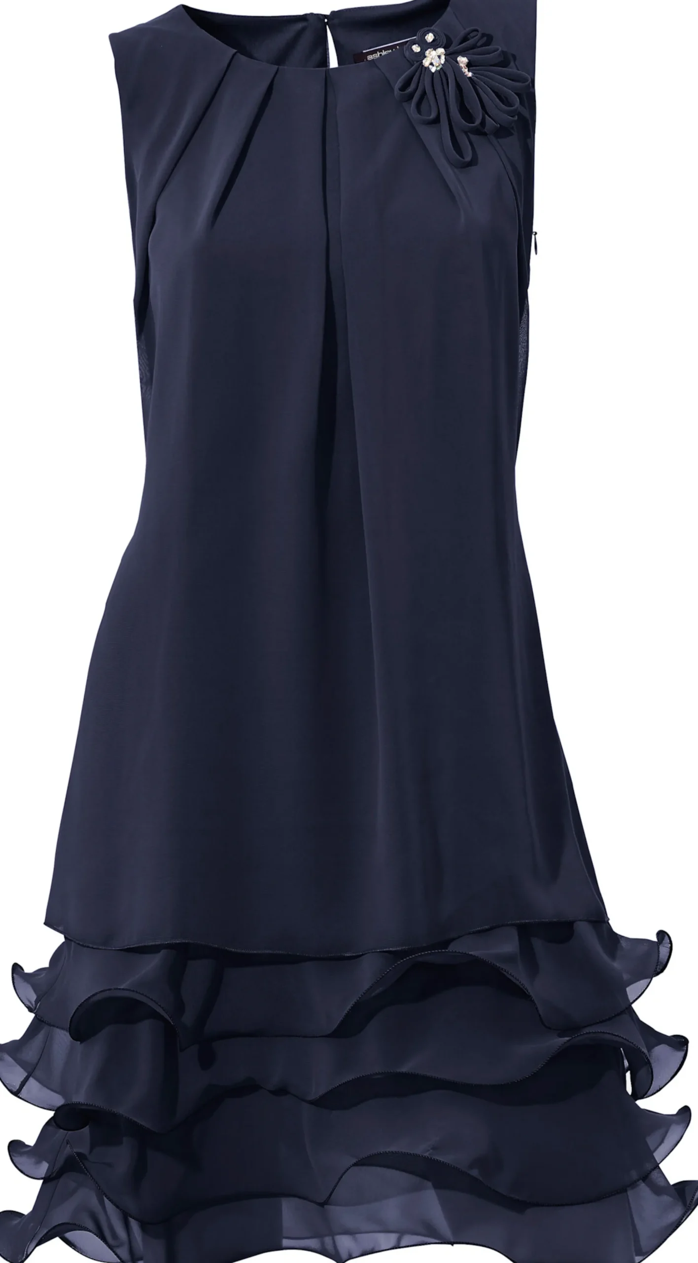Abendkleider|heine Cocktailkleid mit Rüschen am Saum nachtblau