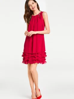 Abendkleider|Kleider|heine Cocktailkleid mit Rüschen am Saum rot