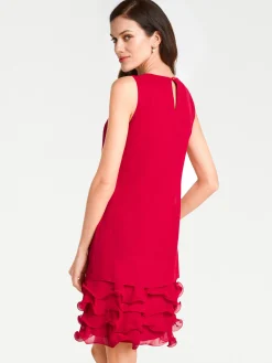 Abendkleider|Kleider|heine Cocktailkleid mit Rüschen am Saum rot