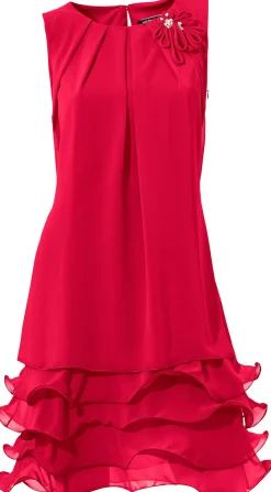 Abendkleider|Kleider|heine Cocktailkleid mit Rüschen am Saum rot