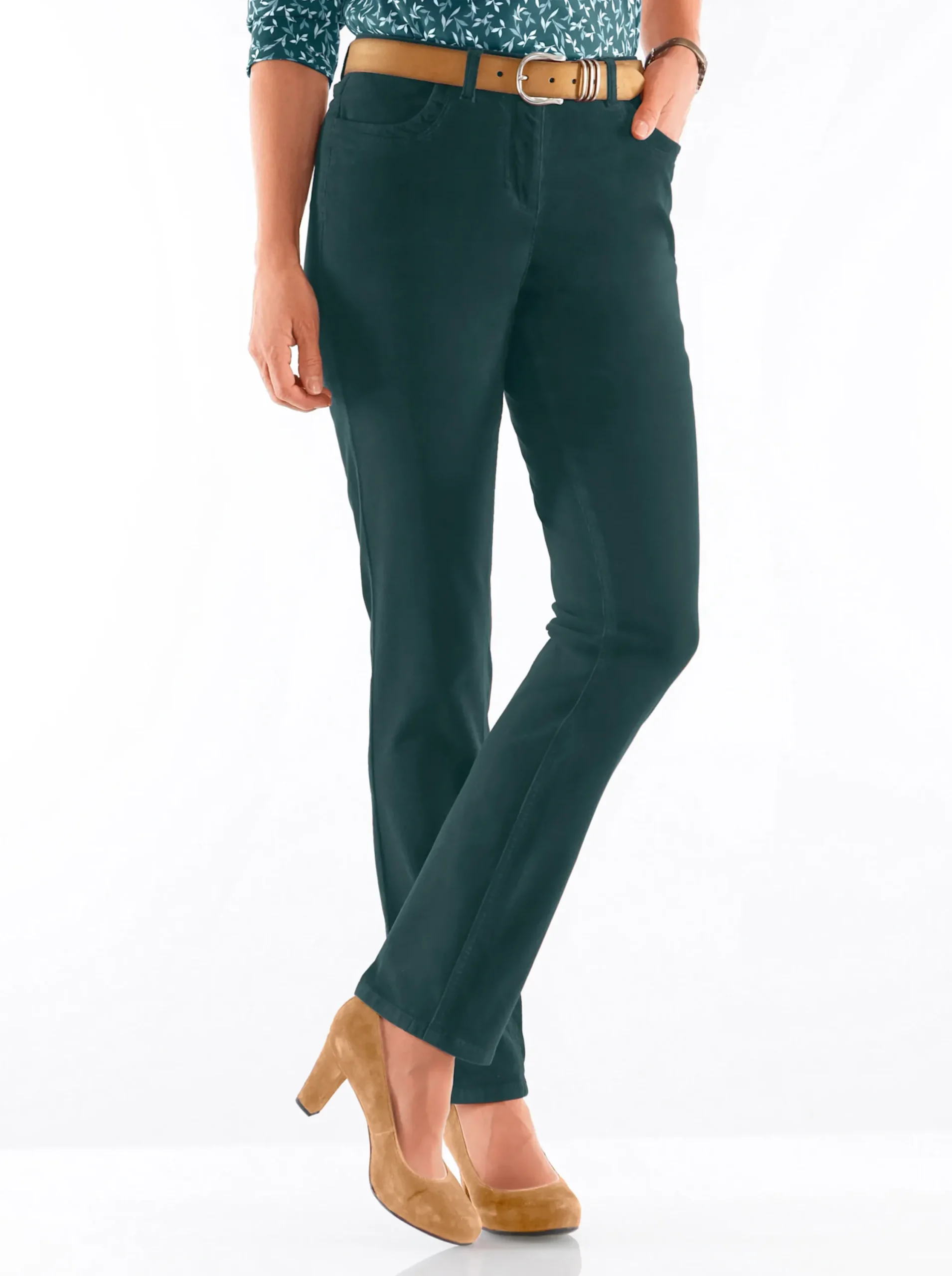 Hosen| Cordhose in Stretch-Qualität petrol