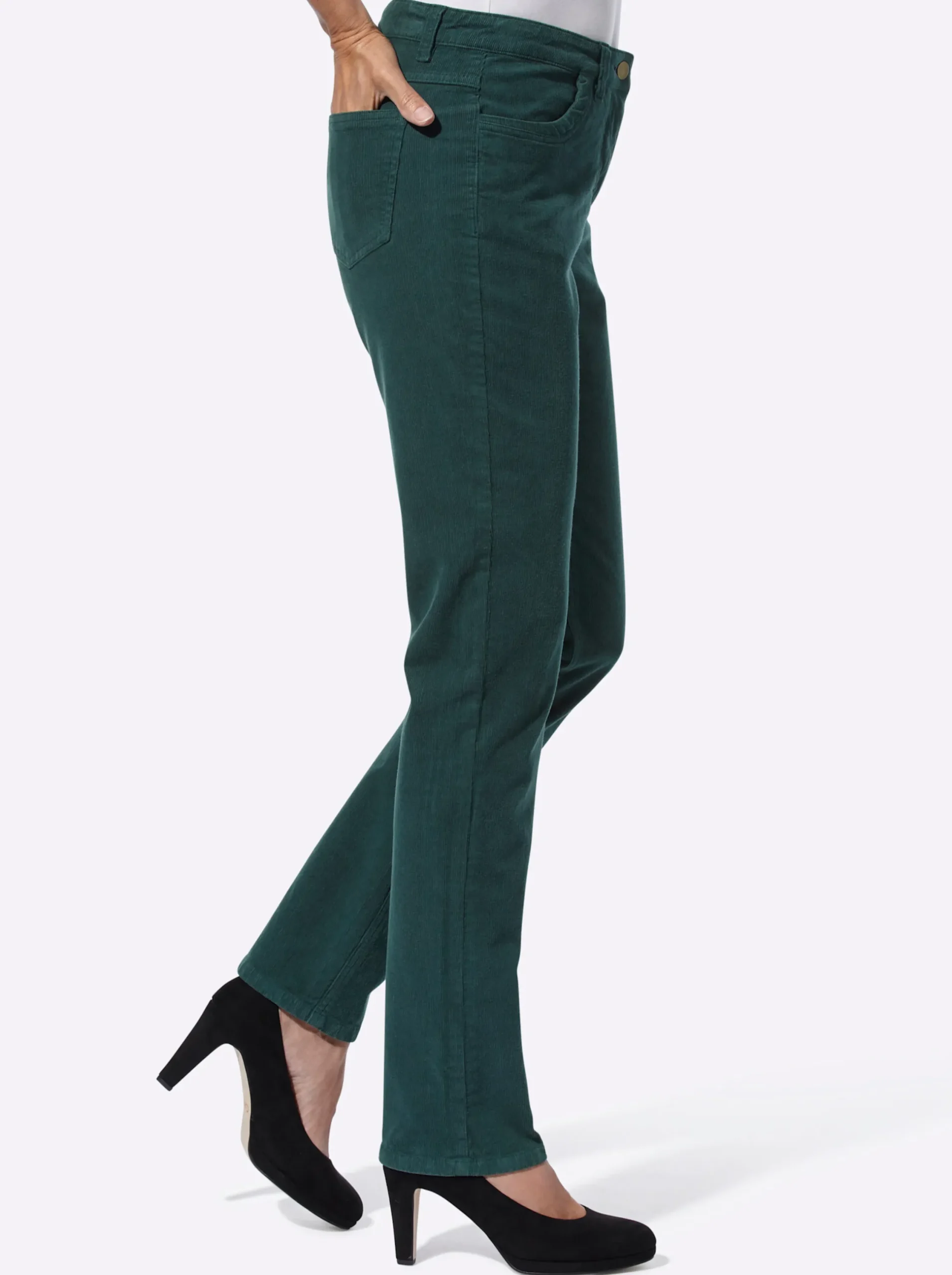 Hosen| Cordhose in Stretch-Qualität petrol