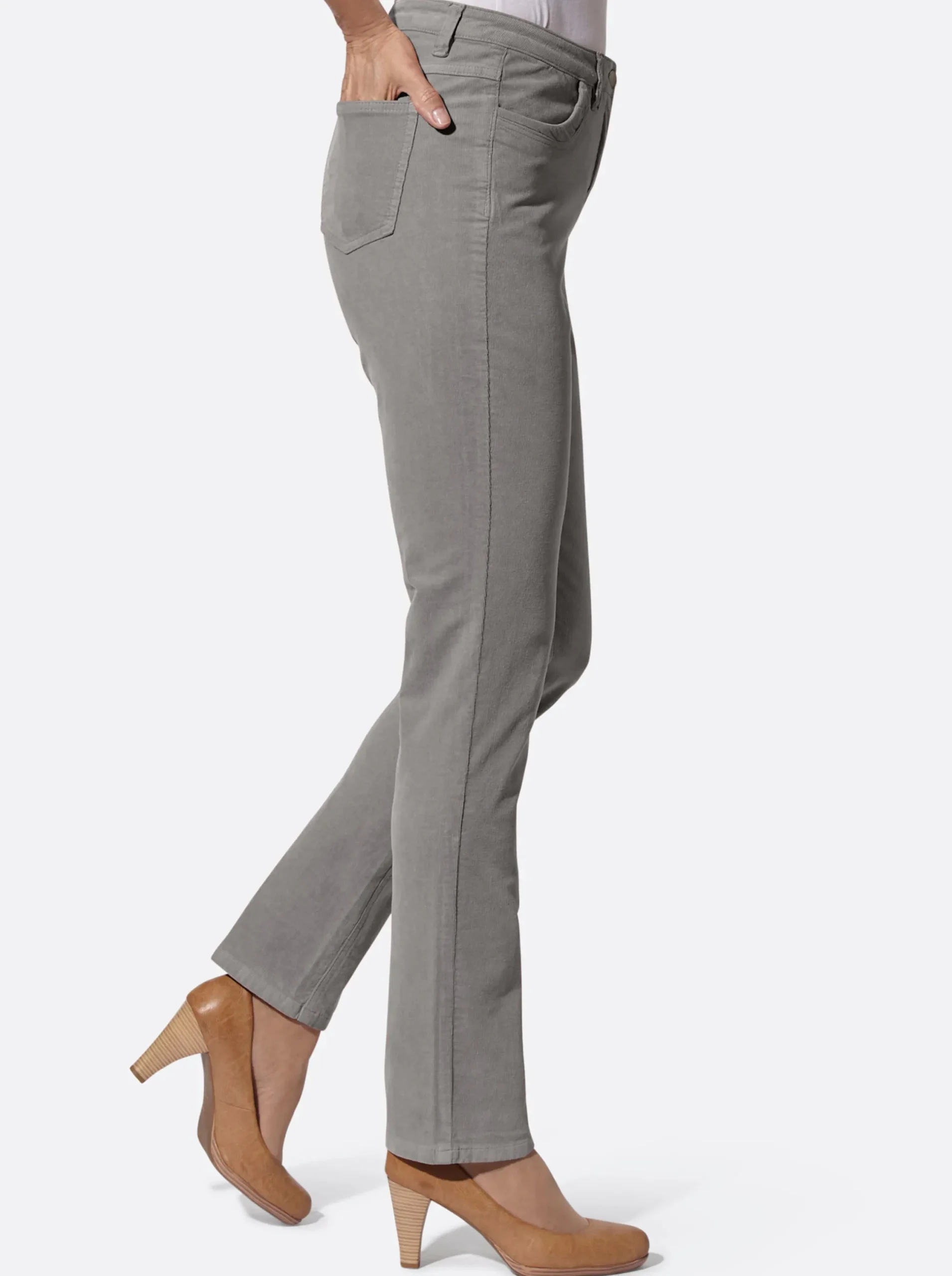 Hosen| Cordhose in Stretch-Qualität grau