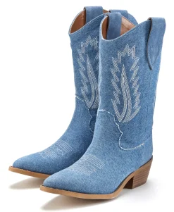Stiefeletten|Stiefel|LASCANA Cowboy Boots denimblau