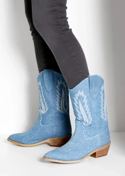 Stiefeletten|Stiefel|LASCANA Cowboy Boots denimblau