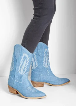Stiefeletten|Stiefel|LASCANA Cowboy Boots denimblau