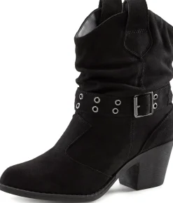 Stiefeletten|Stiefel|LASCANA Cowboy Stiefelette schwarz