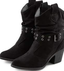 Stiefeletten|Stiefel|LASCANA Cowboy Stiefelette schwarz