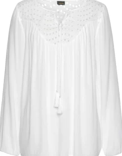 Strandmode|LASCANA Crepebluse weiß