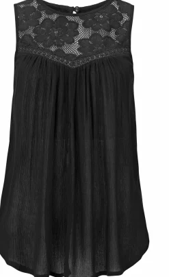 Strandmode|Blusen|Buffalo Crepebluse schwarz