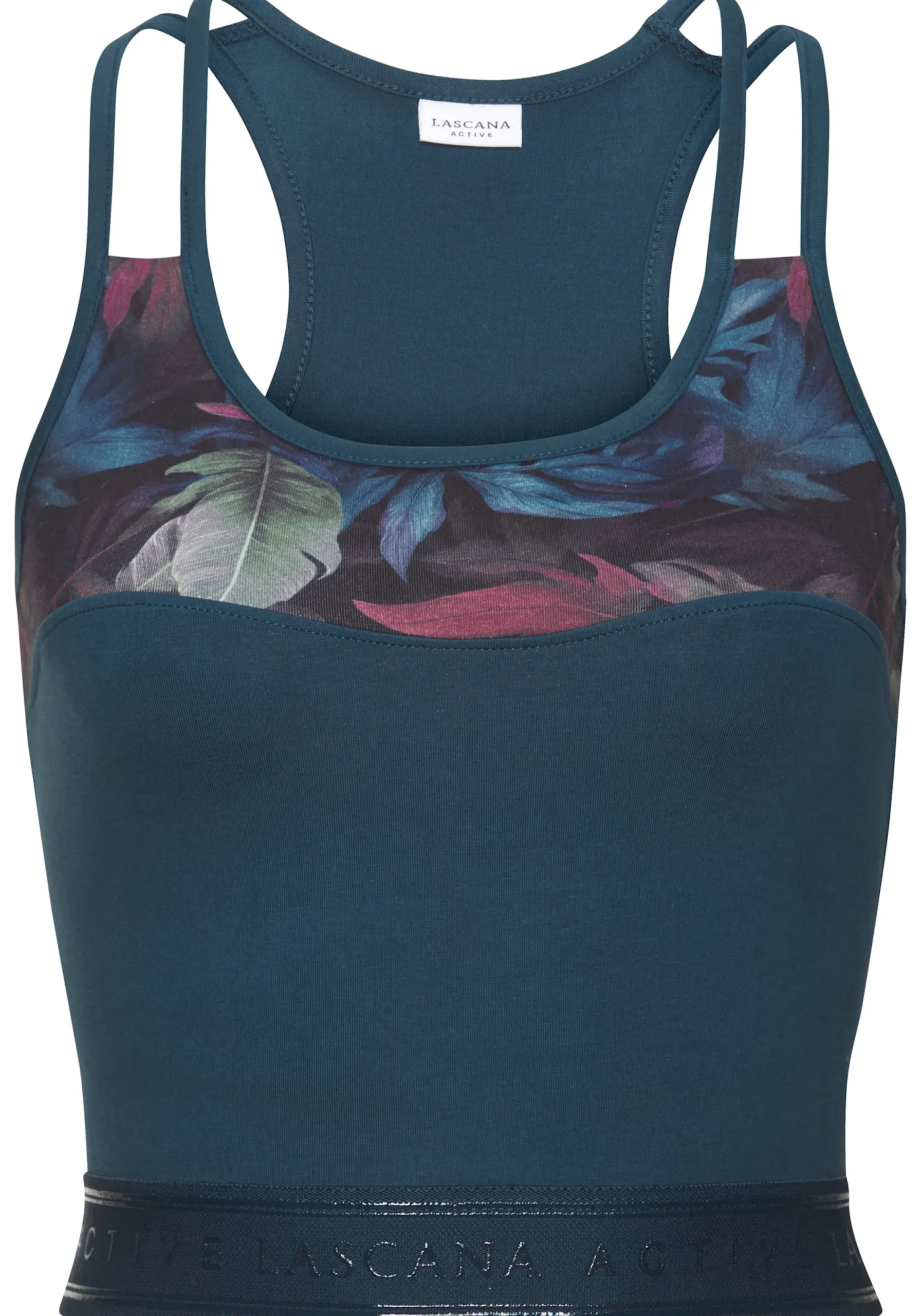 Blusen|LASCANA ACTIVE Crop-Top dunkelblau