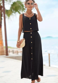 Strandmode|Shirts|Vivance Crop-Top schwarz