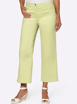 Hosen| Culotte in 5-Pocket-Form pistazie
