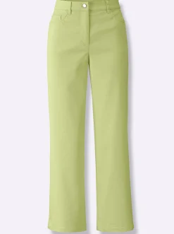 Hosen| Culotte in 5-Pocket-Form pistazie