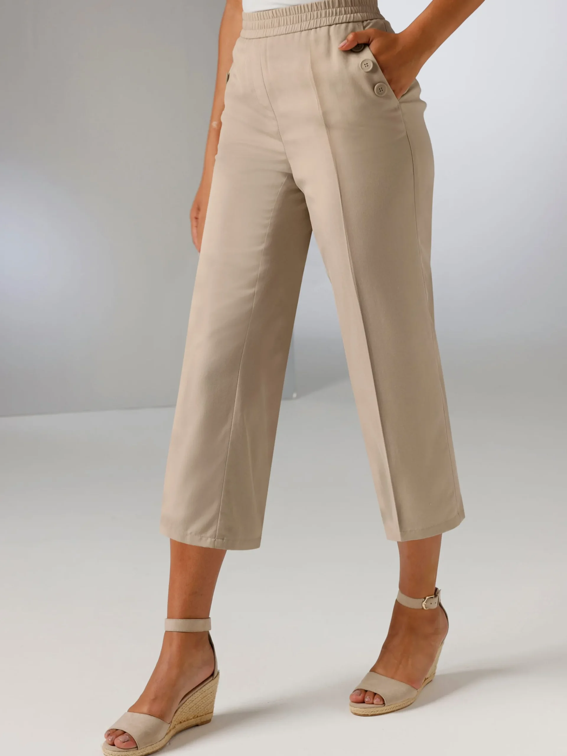Hosen|Stehmann Comfort line Culotte mit Dehnbund beige