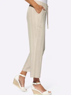 Hosen| Culotte mit Jacquard-Streifen sand-gestreift