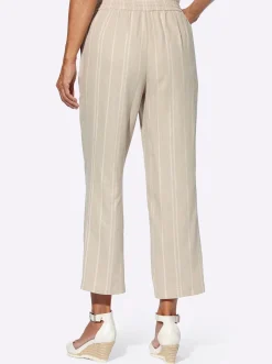 Hosen| Culotte mit Jacquard-Streifen sand-gestreift
