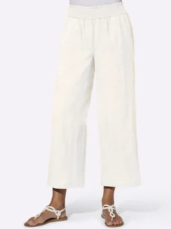 Strandmode|Basics| Culotte mit Leinen-Anteil ecru