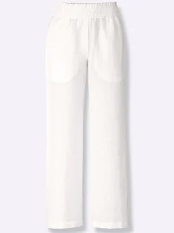 Strandmode|Basics| Culotte mit Leinen-Anteil ecru