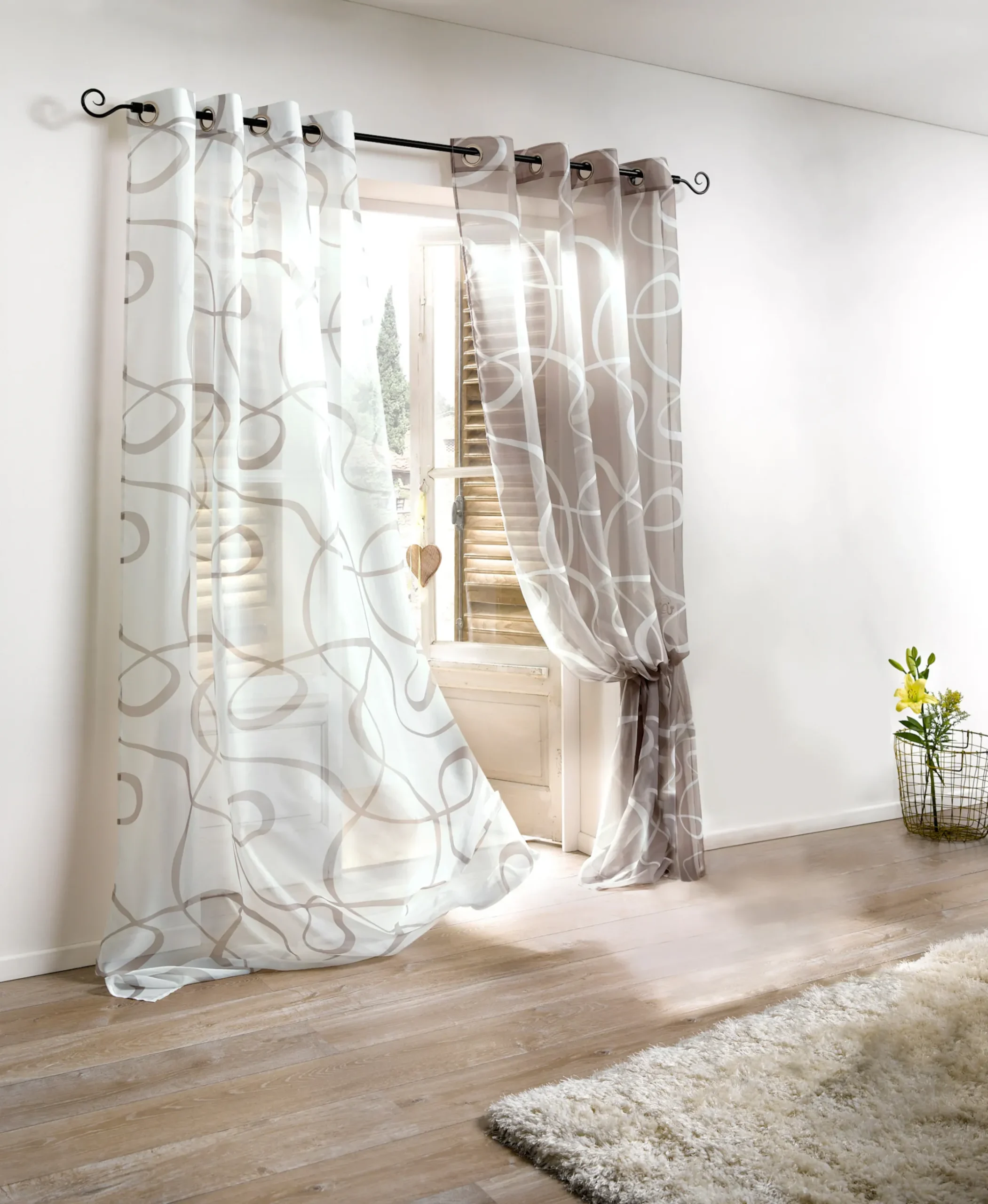 Gardinen & Rollos|heine home Dekostore weiß-taupe