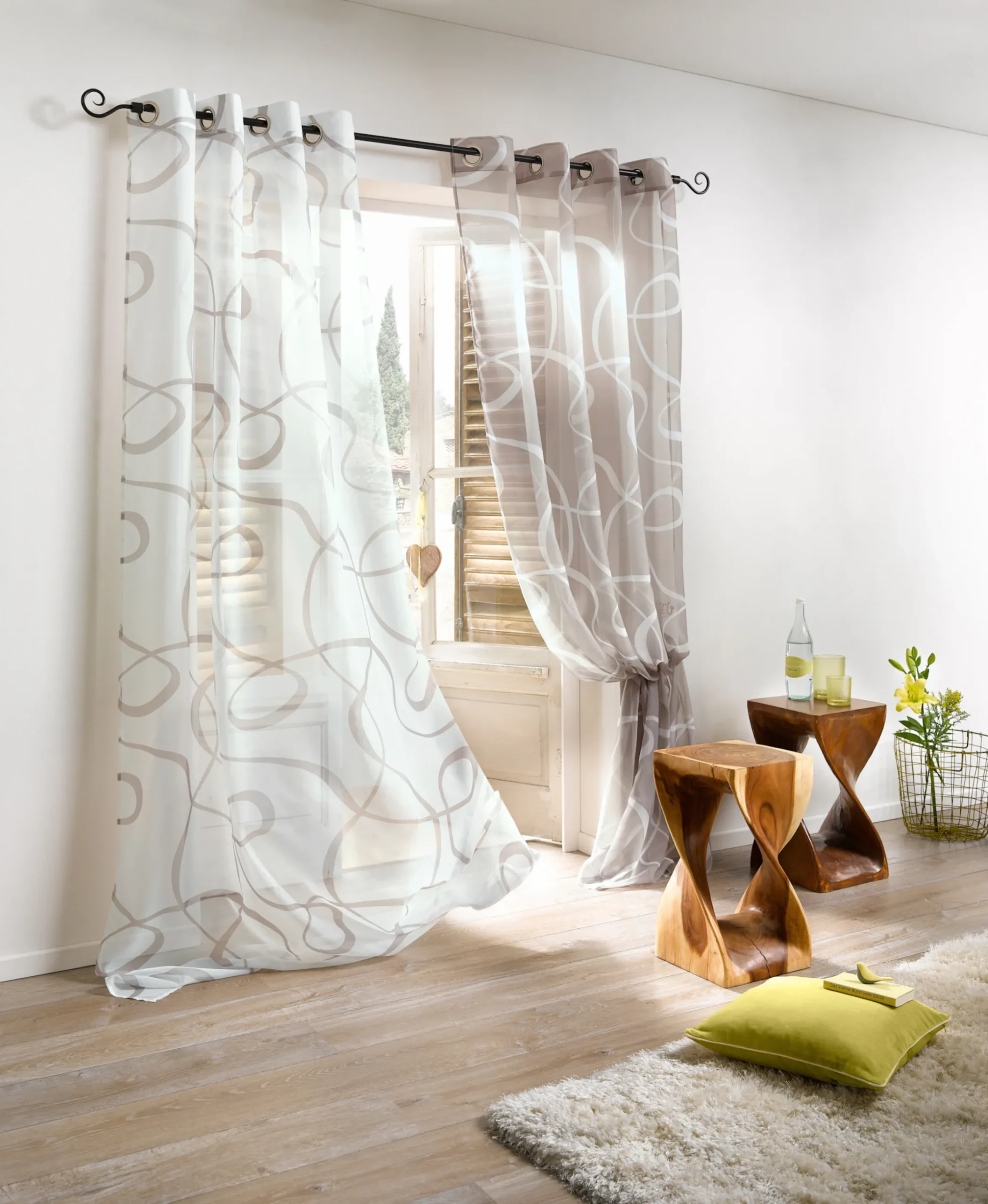 Gardinen & Rollos|heine home Dekostore weiß-taupe