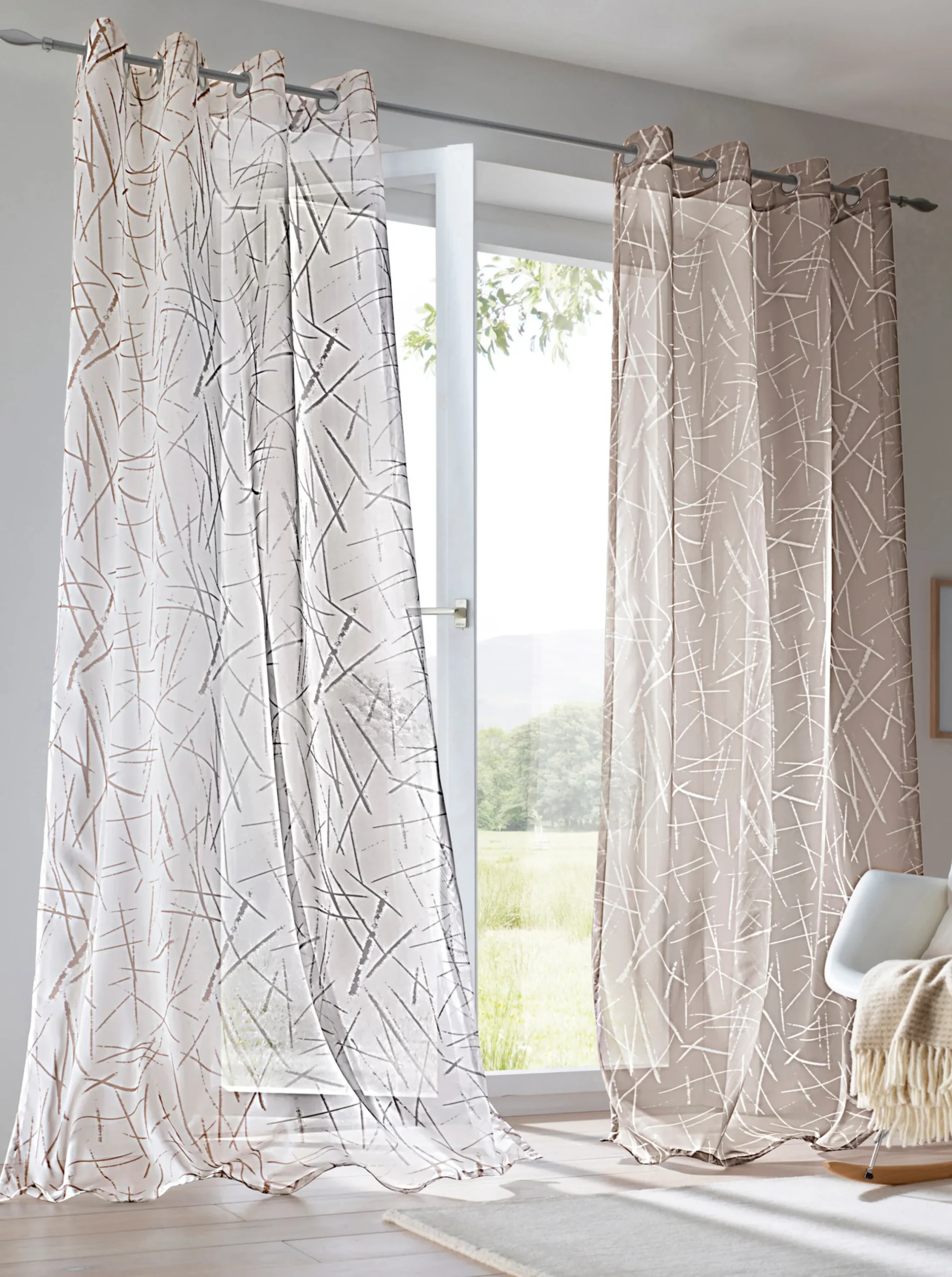 Gardinen & Rollos|heine home Dekostore weiß-taupe
