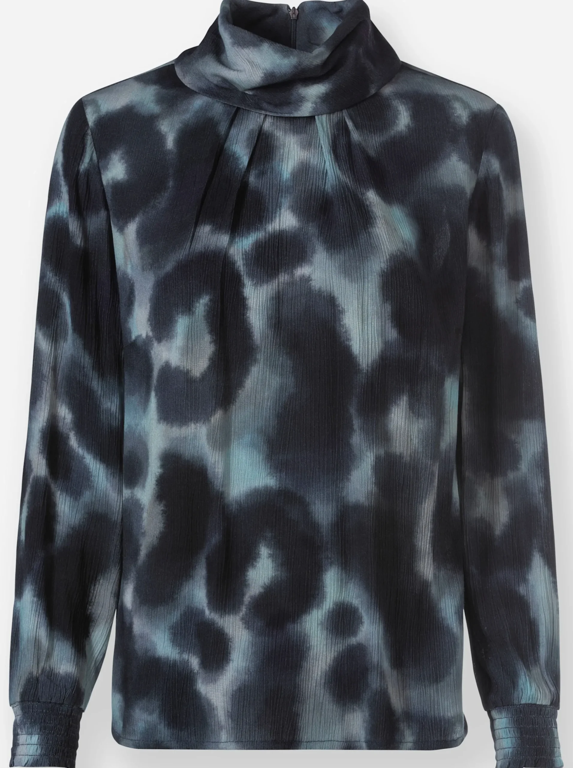 Blusen|heine Druckbluse marine-kalkmint-bedruckt