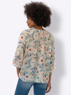 Blusen|heine Druckbluse elfenbein-salbei-bedruckt