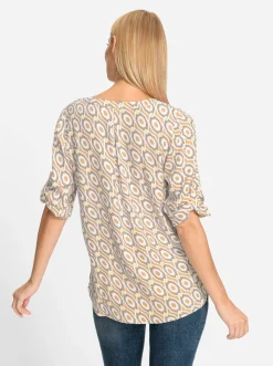 Strandmode|Blusen|heine Druckbluse ecru-sesam-bedruckt