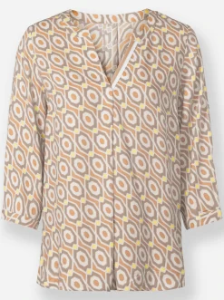 Strandmode|Blusen|heine Druckbluse ecru-sesam-bedruckt