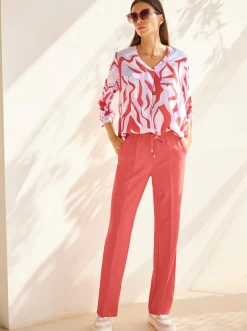 Strandmode|heine Druckbluse grapefruit-flieder-bedruckt