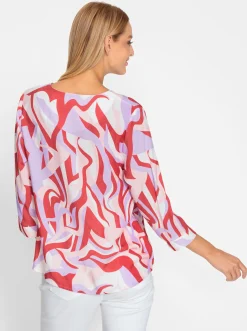 Strandmode|heine Druckbluse grapefruit-flieder-bedruckt