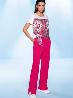Strandmode|Blusen|heine Druckbluse ecru-rosé-bedruckt