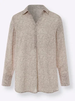 Blusen|heine Druckbluse champagner-beige-bedruckt