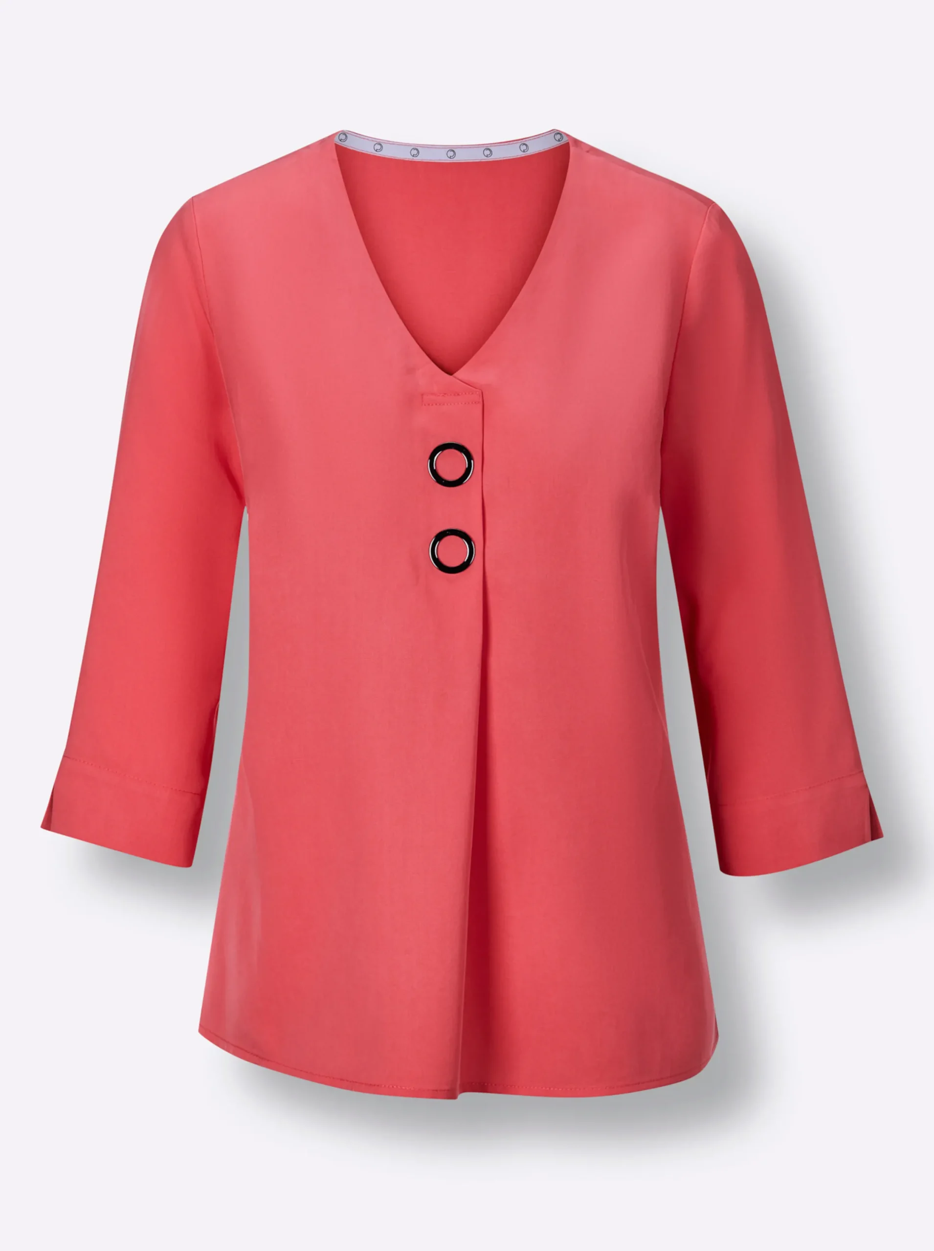 Blusen|CREATION L PREMIUM Druckbluse , am Saum hinten modisch länger grapefruit