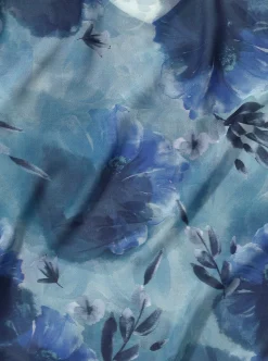 Blusen| Druckbluse in Aquarelltönen marine-kalkmint-bedruckt