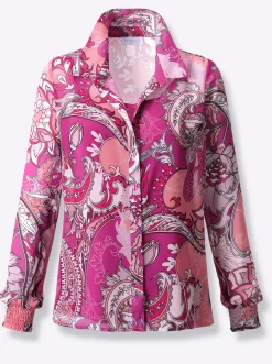 Blusen| Druckbluse in leichter Georgette-Qualität magenta-mauve-bedruckt