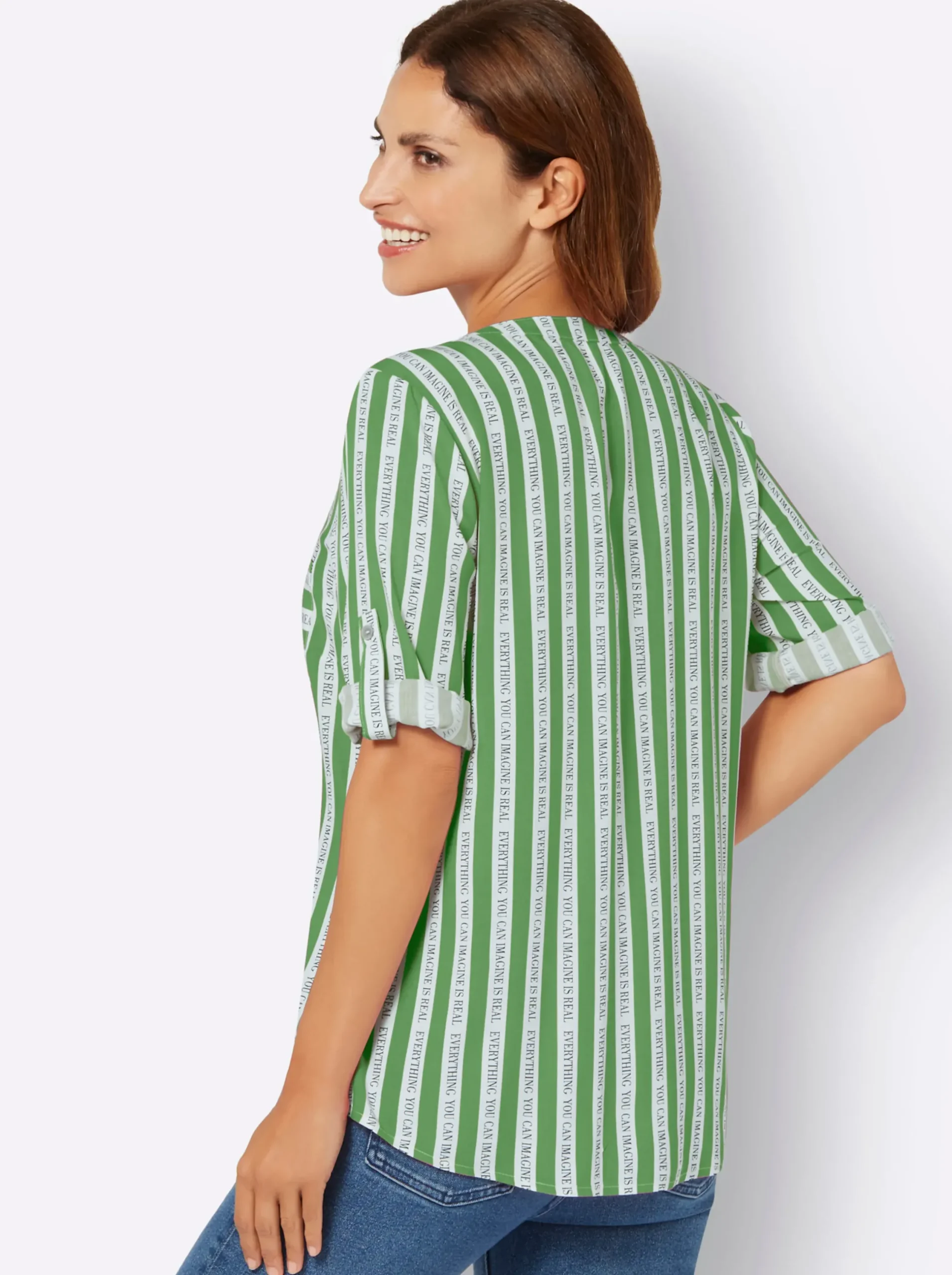 Blusen| Druckbluse in Schlupfform apfel-ecru