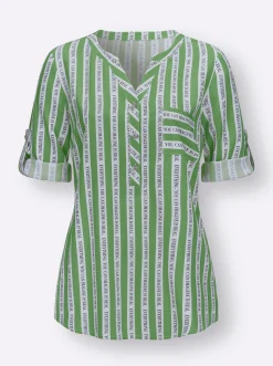 Blusen| Druckbluse in Schlupfform apfel-ecru