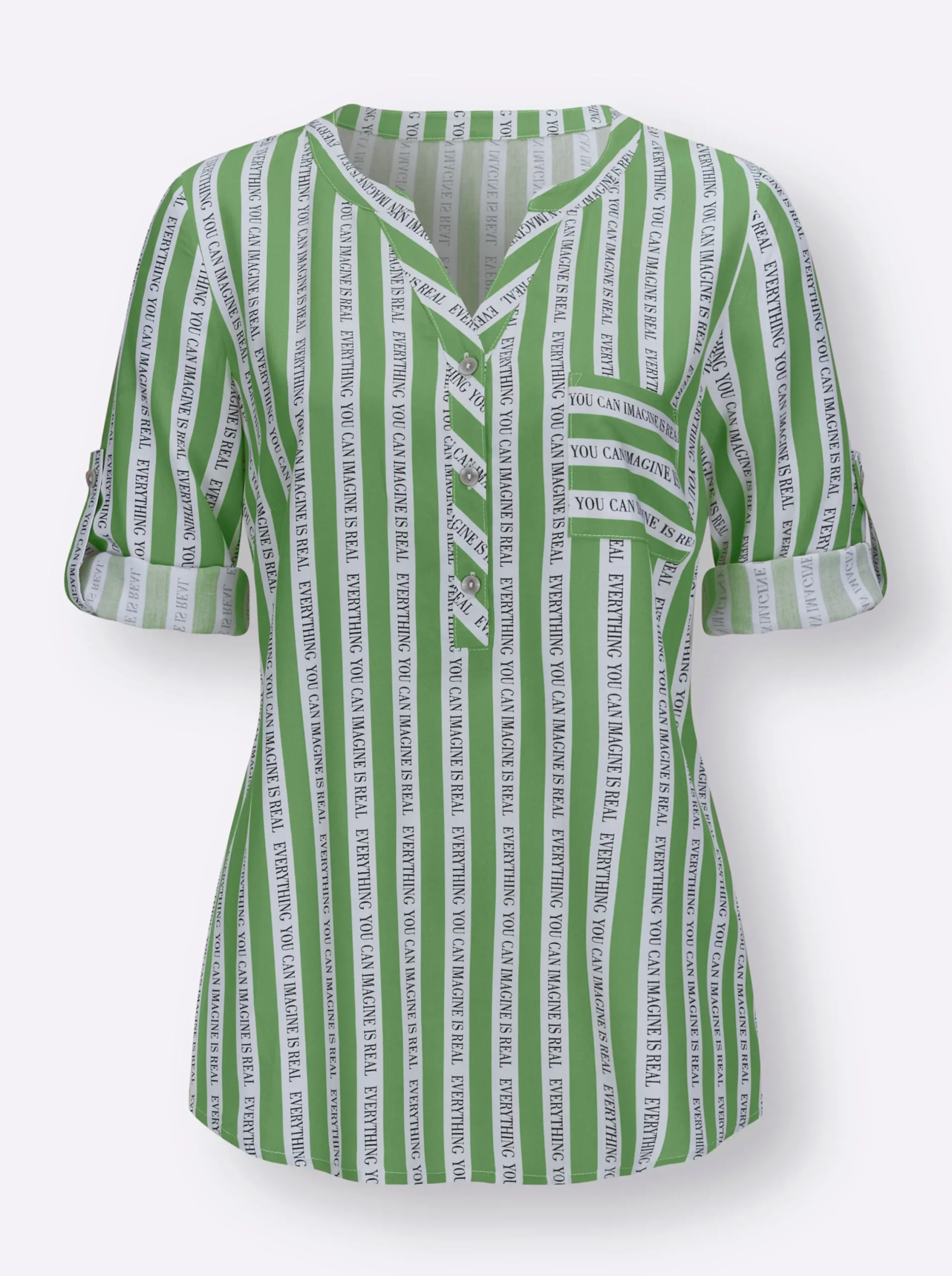 Blusen| Druckbluse in Schlupfform apfel-ecru