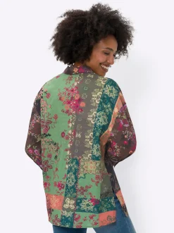 Blusen|heine Druckbluse mit Knopfleiste erdbeere-schilf-bedruckt