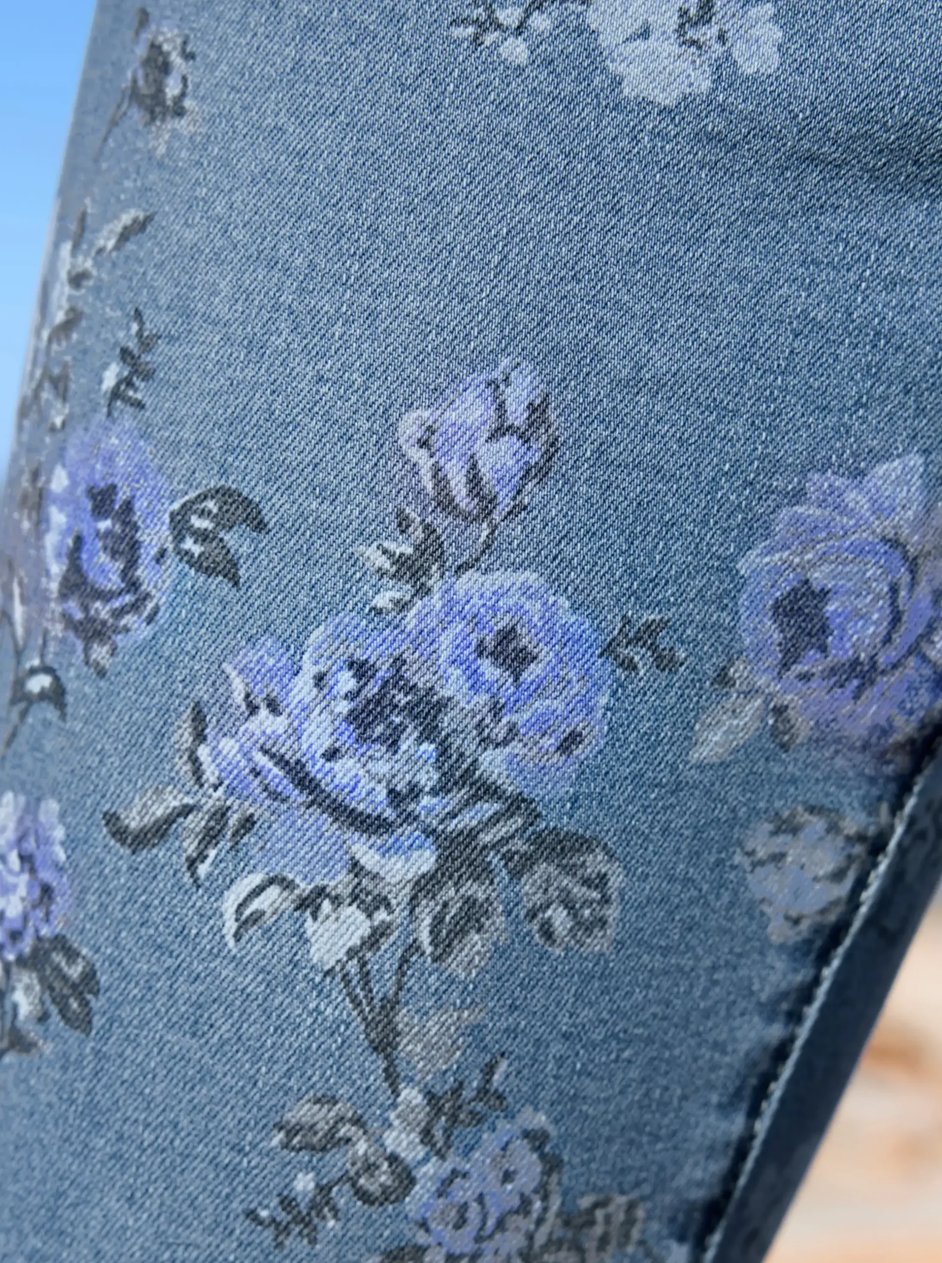 Jeans|heine Druckhose mit Push-up-Effekt blue-bleached-bedruckt