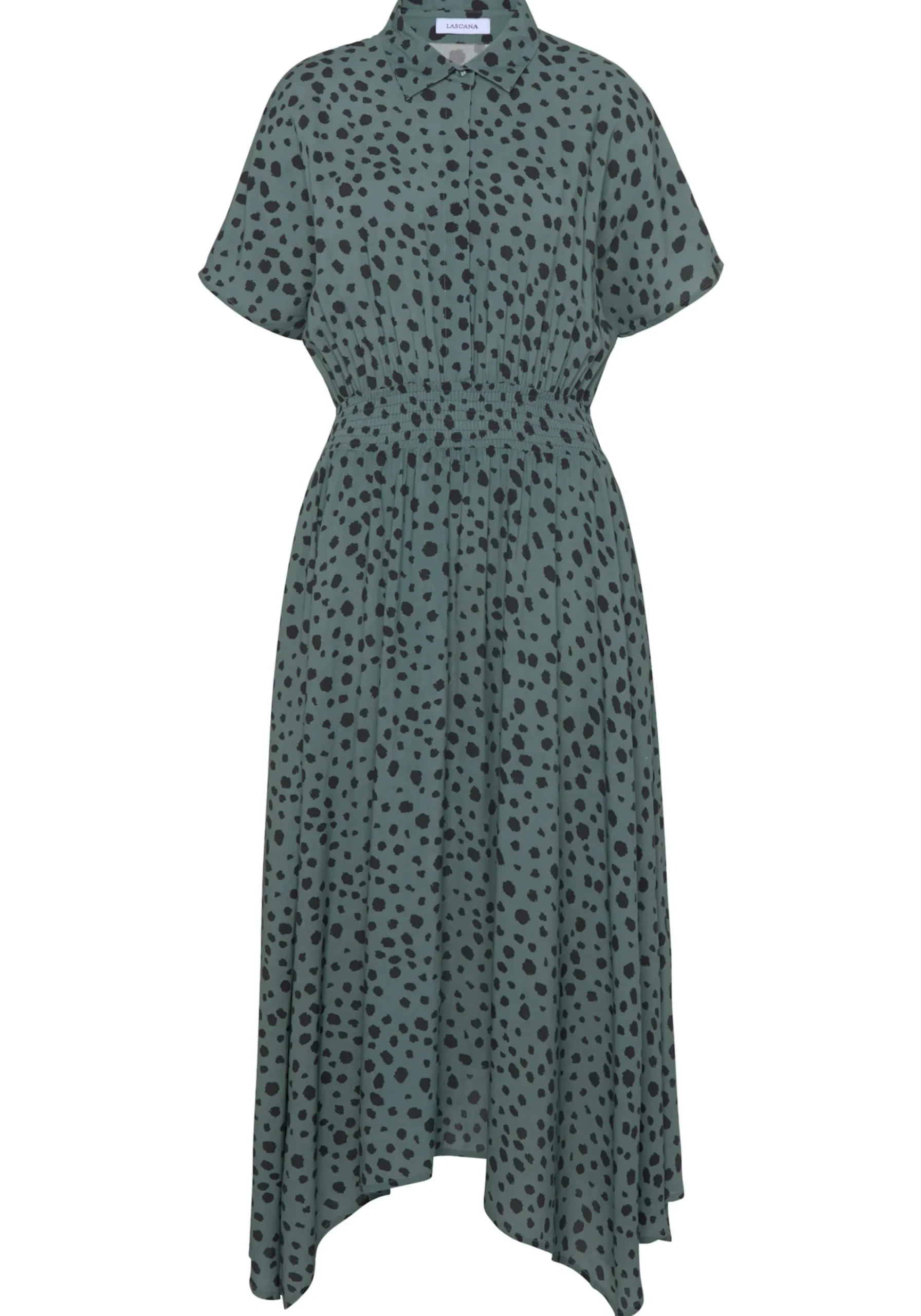 Strandkleider|Kleider|LASCANA Druckkleid grün-schwarzbedruckt
